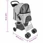 Preview: Haustier-Buggy Hund/Katze Klappbarer Reisewagen Grau