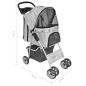 Preview: Haustier-Buggy Hund/Katze Klappbarer Reisewagen Grau