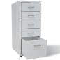Preview: Registerschrank mit 5 Schubladen Grau 68,5 cm Stahl