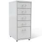 Preview: Registerschrank mit 5 Schubladen Grau 68,5 cm Stahl