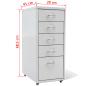 Preview: Registerschrank mit 5 Schubladen Grau 68,5 cm Stahl