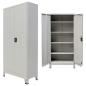Preview: Büroschrank mit 2 Türen Stahl 90x40x180 cm Grau