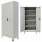 Preview: Büroschrank mit 2 Türen Stahl 90x40x180 cm Grau