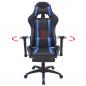 Preview: Neigbarer Racing-Bürostuhl mit Fußstütze Blau