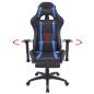 Preview: Neigbarer Racing-Bürostuhl mit Fußstütze Blau