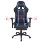Preview: Neigbarer Racing-Bürostuhl mit Fußstütze Blau