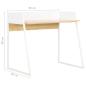 Preview: Schreibtisch Weiß und Eiche 90x60x88 cm