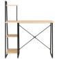 Preview: Schreibtisch mit Regaleinheit Schwarz und Eiche 102×50×117 cm