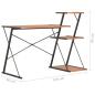 Preview: Schreibtisch mit Regal Schwarz und Braun 116×50×93 cm