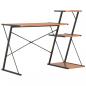 Preview: Schreibtisch mit Regal Schwarz und Braun 116×50×93 cm