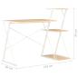 Preview: Schreibtisch mit Regal Weiß und Eiche 116×50×93 cm