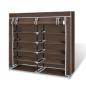 Preview: Stoff Schuhschrank mit Abdeckung 115 x 28 x 110 cm Braun 