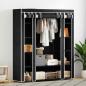 Preview: Stoffschrank mit Fächern Kleiderstangen 45×150×176 cm Schwarz  
