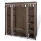 Preview: ARDEBO.de - Stoffschrank mit Fächern und Stangen 45×150×176 cm Braun  