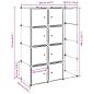 Preview: Modularer Schrank mit 9 Fächern 37×115×150 cm Schwarz und Weiß 