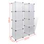 Preview: Modularer Schrank mit 9 Fächern 37x115x150 cm Weiß 