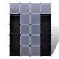 Preview: Modularer Schrank mit 14 Fächern schwarz/weiß 37x146x180,5cm