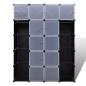 Preview: Modularer Schrank mit 14 Fächern schwarz/weiß 37x146x180,5cm