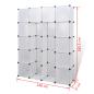 Preview: Modularer Schrank mit 14 Fächern Weiß 37x146x180,5 cm