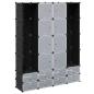 Preview: Modularer Schrank mit 18 Fächern schwarz/weiß 37x146x180,5cm