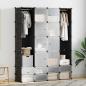 Preview: Modularer Schrank mit 18 Fächern schwarz/weiß 37x146x180,5cm