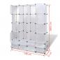 Preview: Modularer Schrank mit 18 Fächern Weiß 37x146x180,5 cm