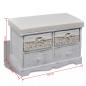 Preview: Sitzbank mit Stauraum Weiß 62×33×42 cm Paulownia Holz 