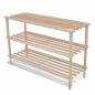 Preview: Schuhregale mit 3 Böden 2 Stk. Massivholz Tanne