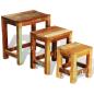 Preview: 3-tlg. Satztisch-Set Vintage Altholz