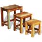 Preview: 3-tlg. Satztisch-Set Vintage Altholz