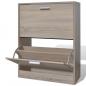 Preview: ARDEBO.de - Schuhschrank Holz in Eichen-Optik mit 2 Schuhkippern