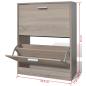 Preview: Schuhschrank Holz in Eichen-Optik mit 2 Schuhkippern