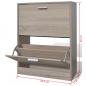 Preview: Schuhschrank Holz in Eichen-Optik mit 2 Schuhkippern