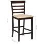 Preview: Barhocker 2 Stk. Braun Stoff
