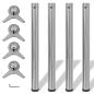 Preview: 4x höhenverstellbares Tischbein Nickel gebürstet 710 mm