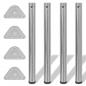 Preview: ARDEBO.de - 4x höhenverstellbares Tischbein gebürstetes Nickel 710 mm