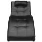Preview: Chaiselongue mit Kissen Schwarz Kunstleder