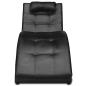 Preview: Chaiselongue mit Kissen Schwarz Kunstleder