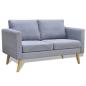 Preview: Sofa 2-Sitzer Stoff Hellgrau 