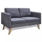 Preview: Sofa 2-Sitzer Stoff Dunkelgrau 