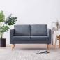 Preview: Sofa 2-Sitzer Stoff Dunkelgrau 