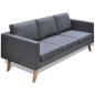 Preview: Sofa 3-Sitzer Stoff Dunkelgrau 