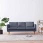 Preview: Sofa 3-Sitzer Stoff Dunkelgrau 