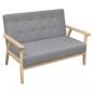 Preview: ARDEBO.de - 2-Sitzer-Sofa Stoff Hellgrau