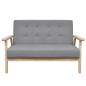Preview: 2-Sitzer-Sofa Stoff Hellgrau