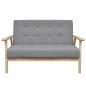 Preview: 2-Sitzer-Sofa Stoff Hellgrau