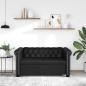 Preview: Chesterfield-Sofa 2-Sitzer Kunstleder Schwarz 