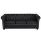 Preview: Chesterfield-Sofa 3-Sitzer Kunstleder Schwarz  