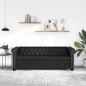 Preview: Chesterfield-Sofa 3-Sitzer Kunstleder Schwarz  