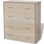 Preview: Kommode mit 4 Schubladen 60×30,5×71 cm Eichenbraun